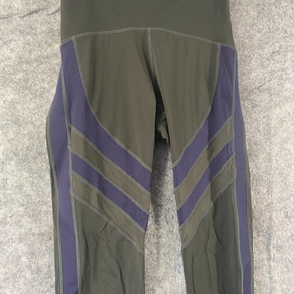 ZYIA Active Leggings 4 Dark Green Navy High Rise Mesh Athletic - Picture 5 of 13